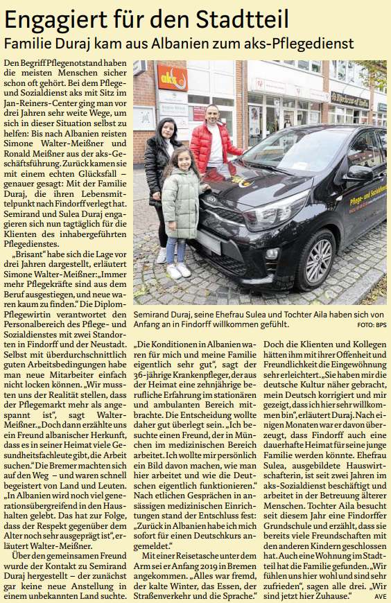 Artikel aus dem Weser-Kurier